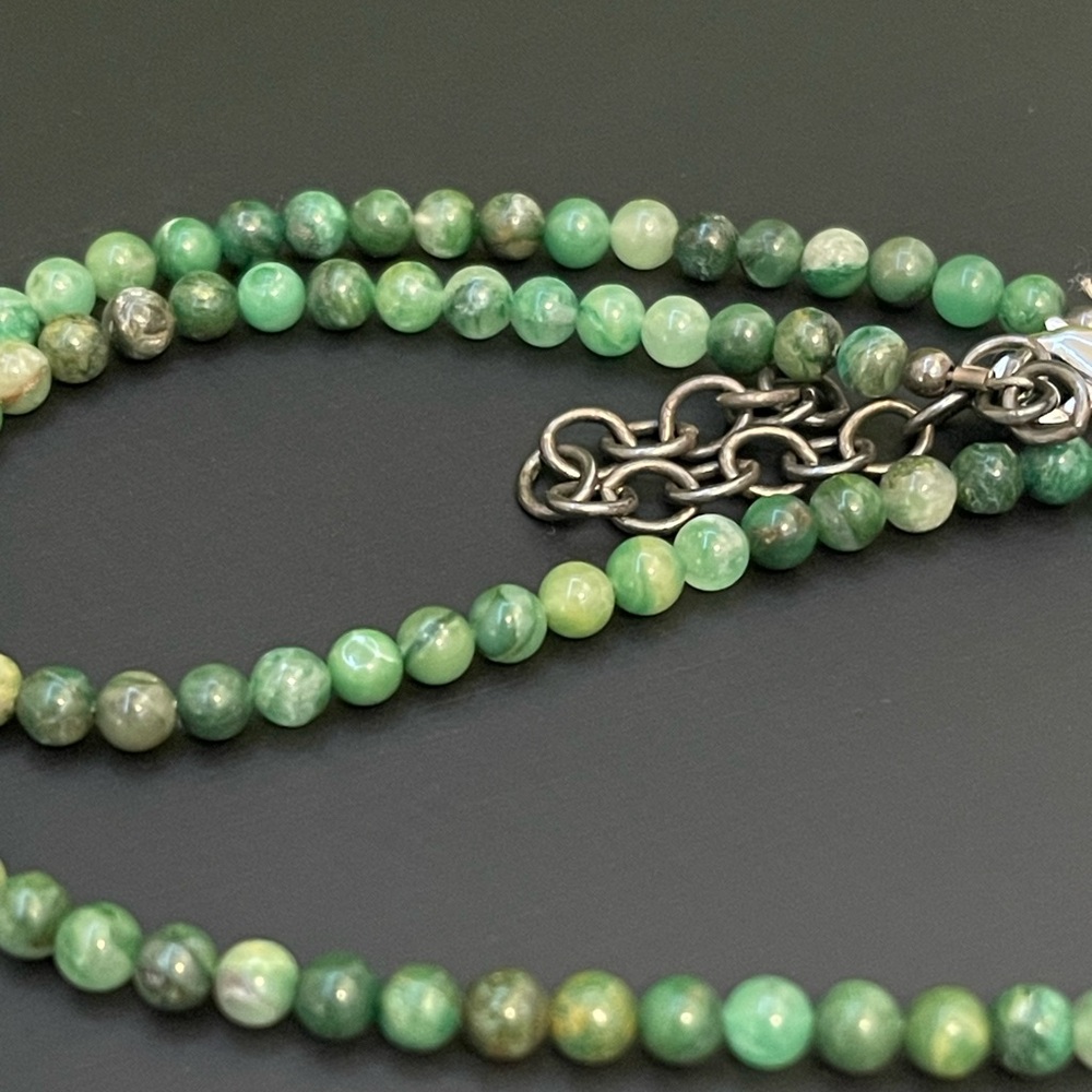 Green Beaded Stone Necklace